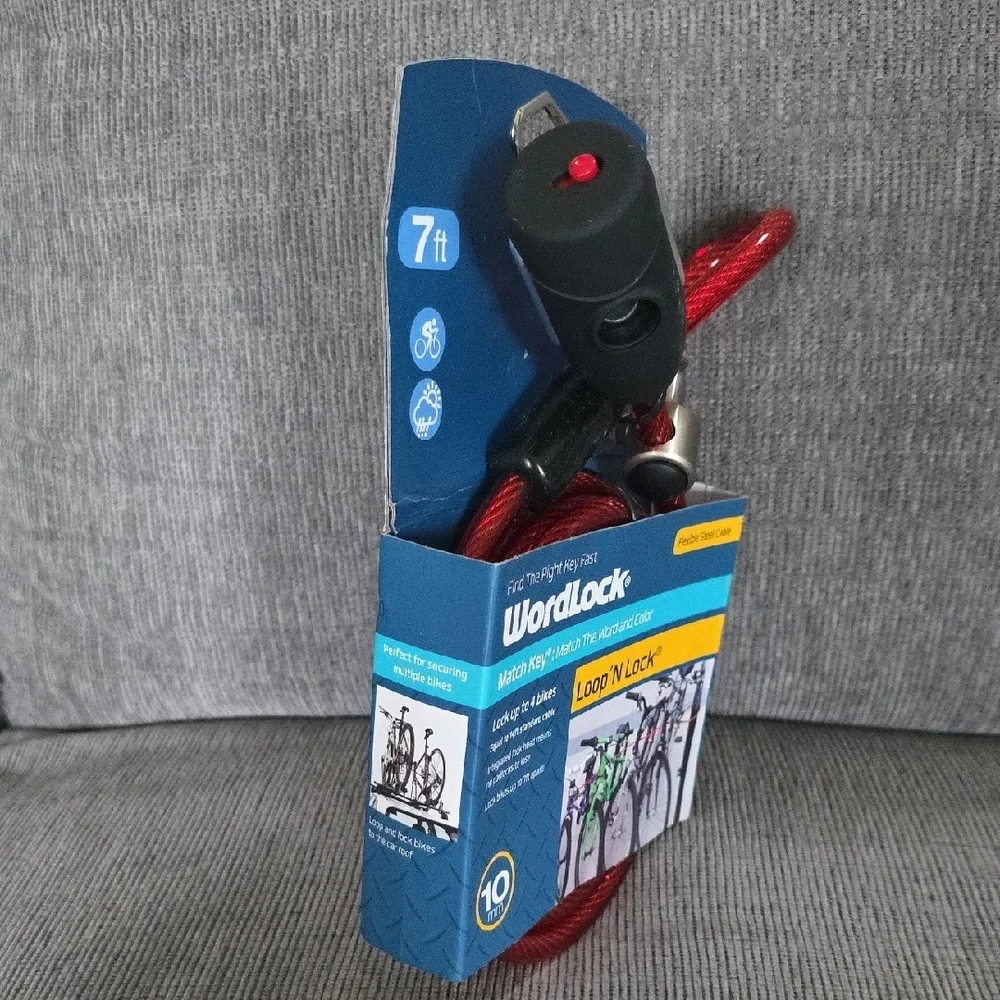 WordLock Loop N Lock Red Bike Lock, New - Picture 5 of 8